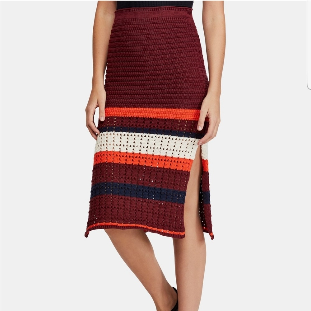 SOLD - Free people knit burgundy skirt